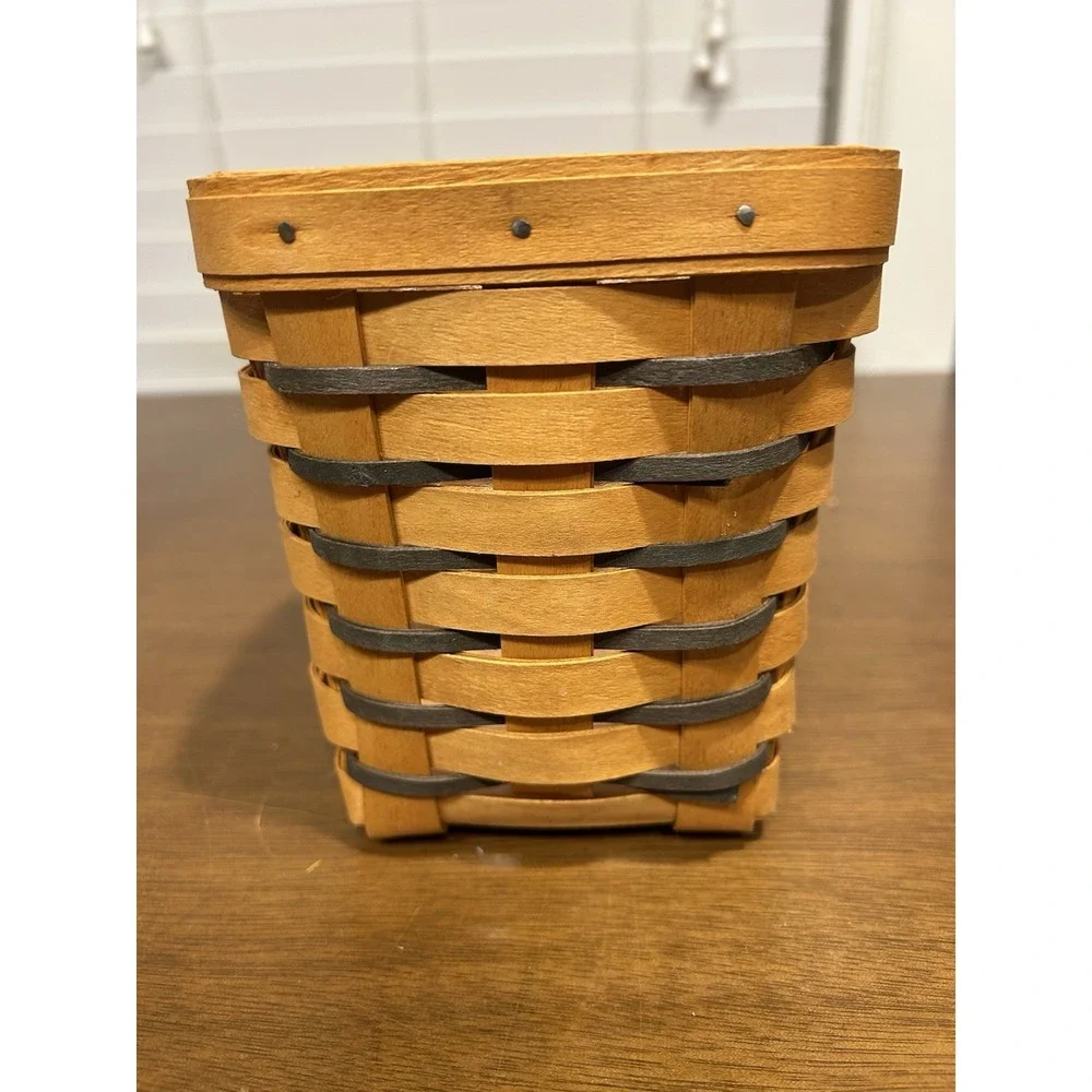 Longaberger '97 Heartland Small Spoon Basket Wooden Woven Handmade Plastic Liner